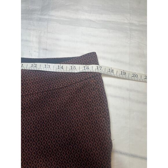Ann Taylor Womens Size 8 Devin Fit Crop Ankle Pants Slacks Black Maroon (a1) - Picture 4 of 7